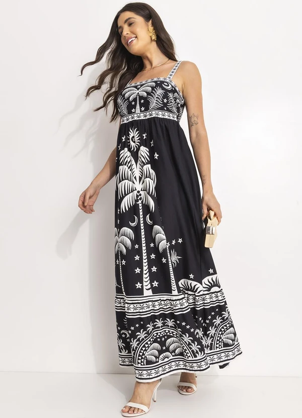 Farm - Vestido Cropped Coqueiral Preto 3