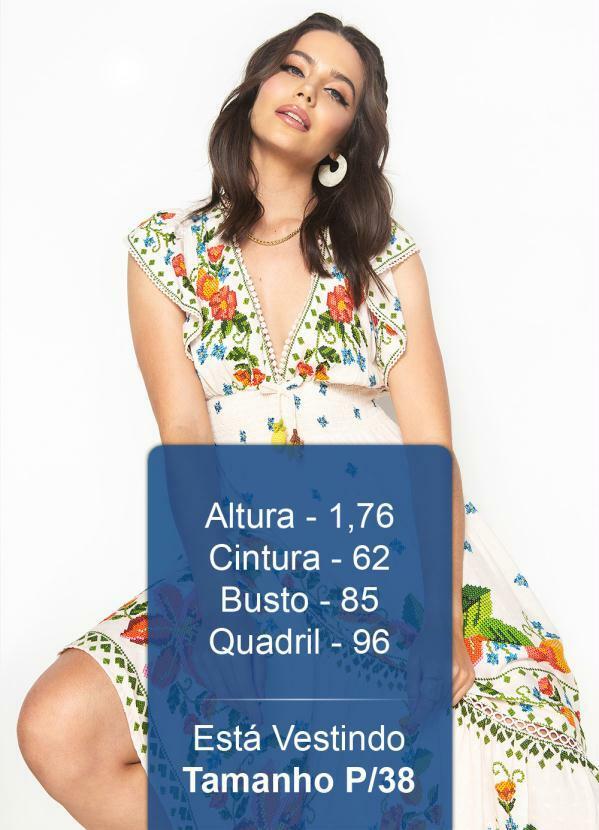 Farm - Vestido Cropped de Laise Vitamina de Verão Bege 5