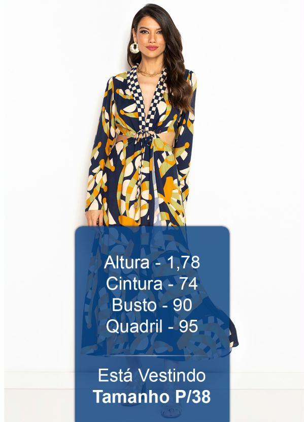 Farm - Vestido Cropped de Viscose Banana Gráfica Estampado 5