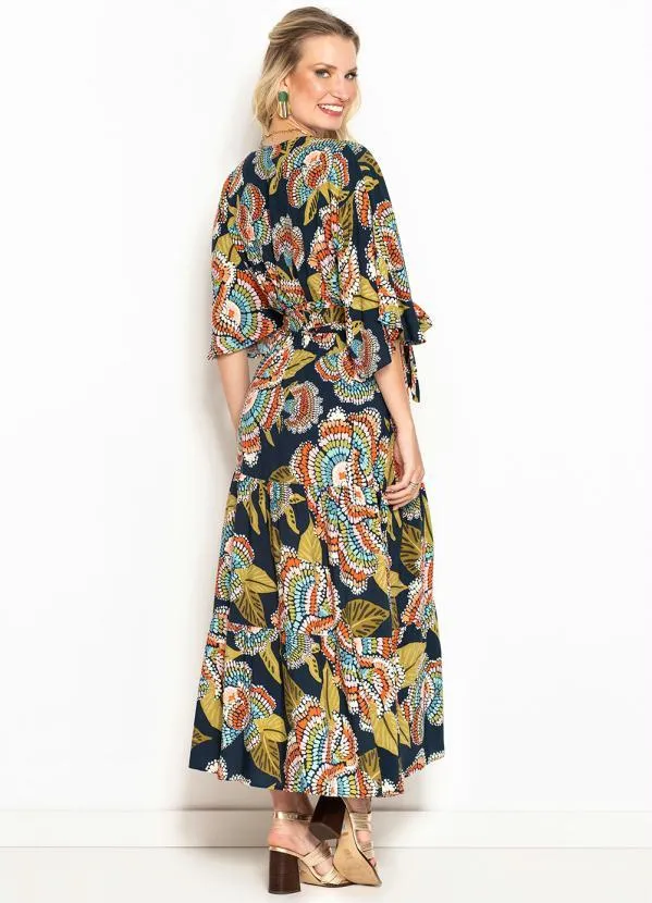 Farm - Vestido Cropped de Viscose Floral Espectro Estampado 2