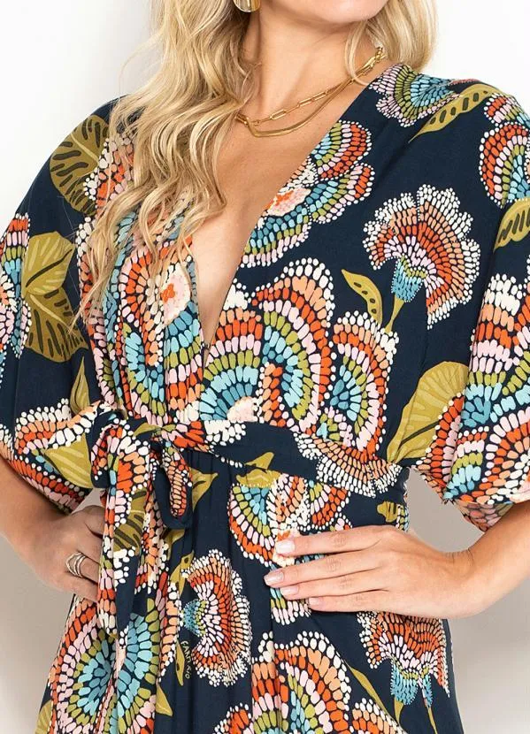 Farm - Vestido Cropped de Viscose Floral Espectro Estampado 3