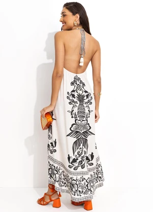 Farm - Vestido Cropped Doce Caminho Off White - FARM