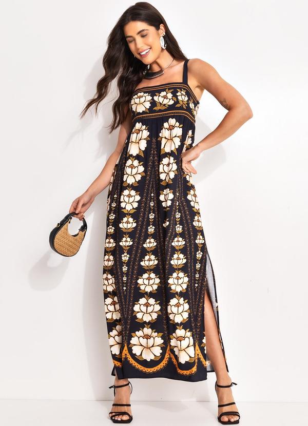 Farm - Vestido Cropped Flor Bordada Preto