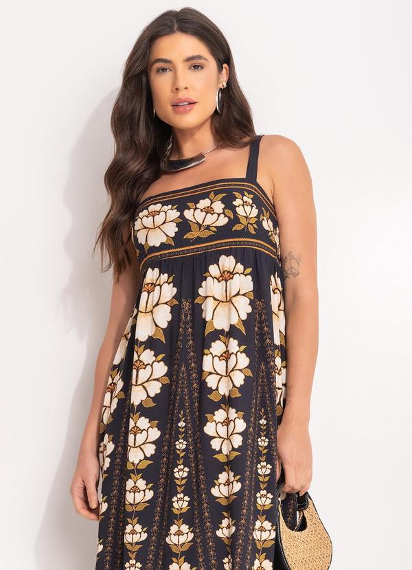 Farm - Vestido Cropped Flor Bordada Preto 4