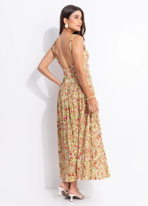 Farm - Vestido Cropped Flor de Fruta Bege - FARM