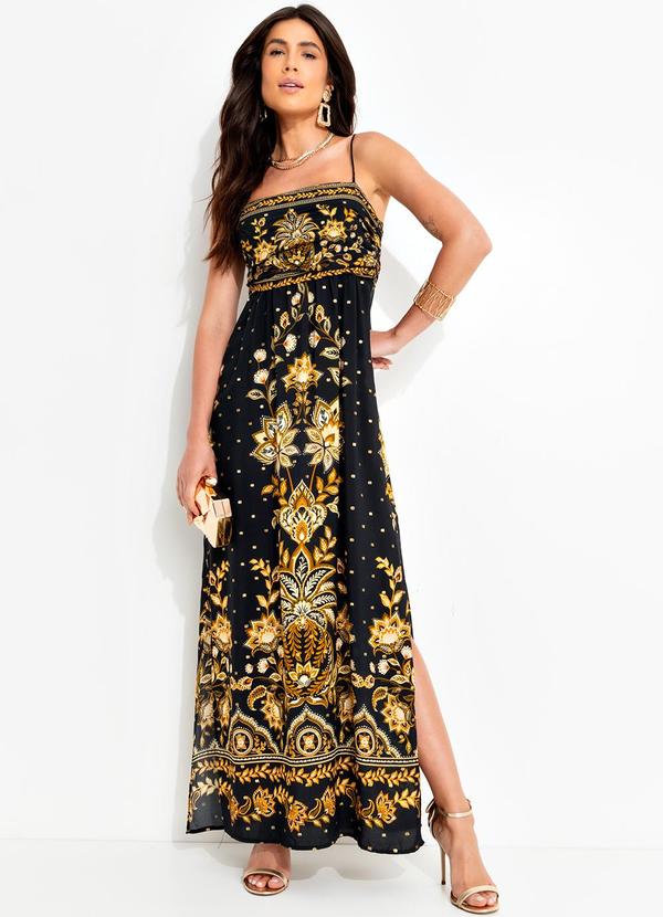 Farm - Vestido Cropped Flora Abacaxi Preto