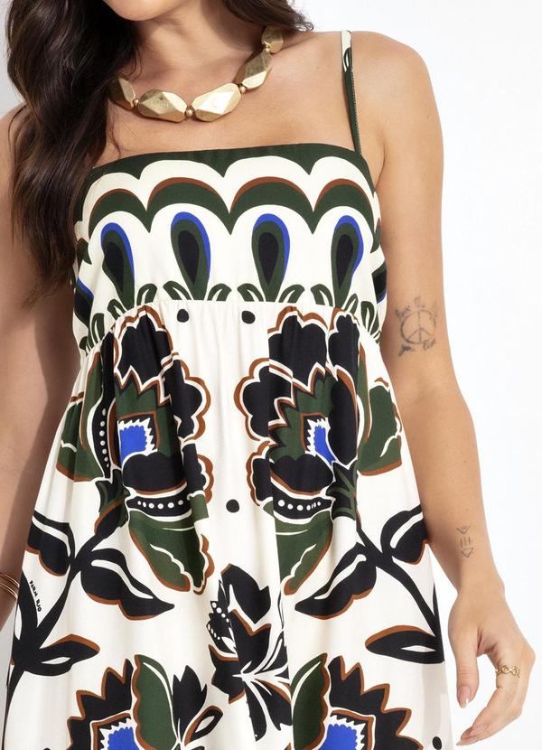 Farm - Vestido Cropped Floral Arabesque Bege 6