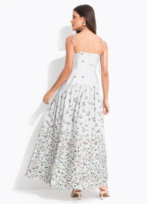 Farm - Vestido Cropped Floral do Campo Azul - FARM