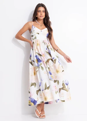 Farm - Vestido Cropped Floral Lola Rosa - FARM