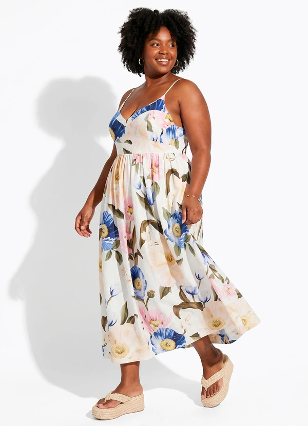 Farm - Vestido Cropped Floral Lola Rosa