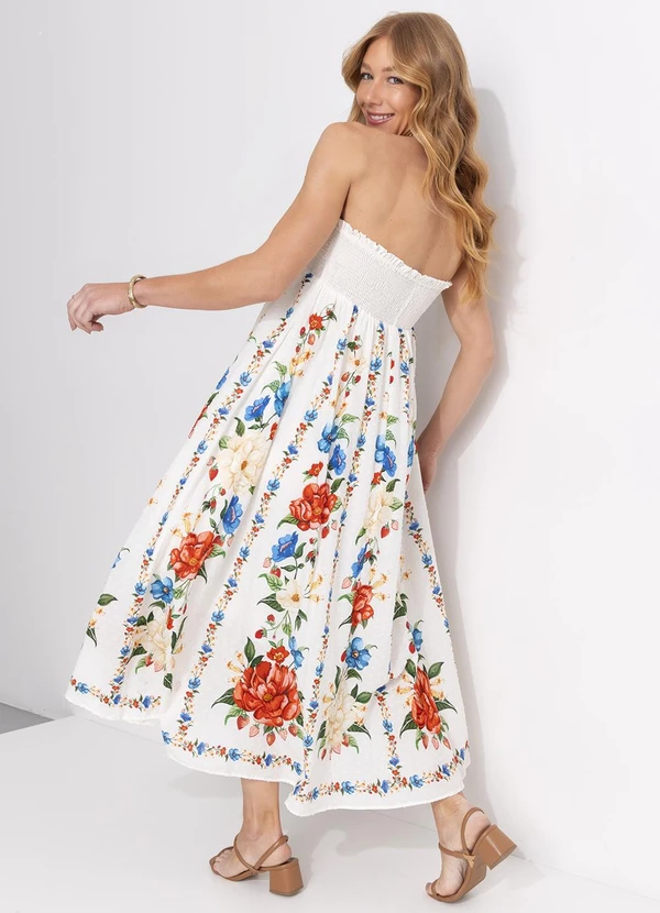Farm - Vestido Cropped Floral Mariana Off White 2