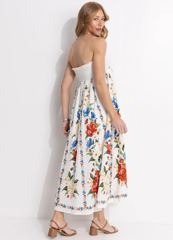 Farm - Vestido Cropped Floral Mariana Off White 5