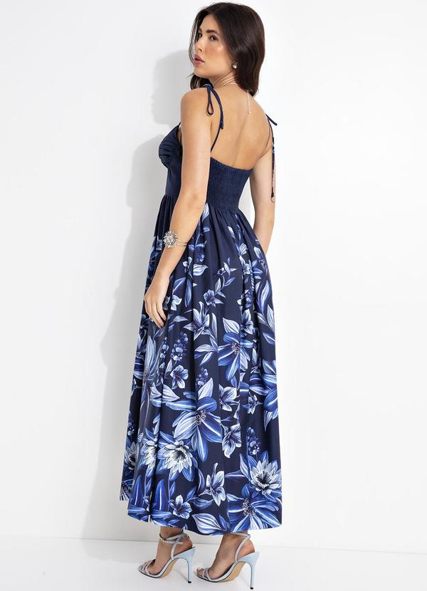 Farm - Vestido Cropped Floral Tati Azul 5