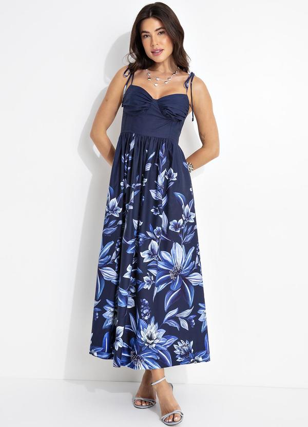 Farm - Vestido Cropped Floral Tati Azul 4
