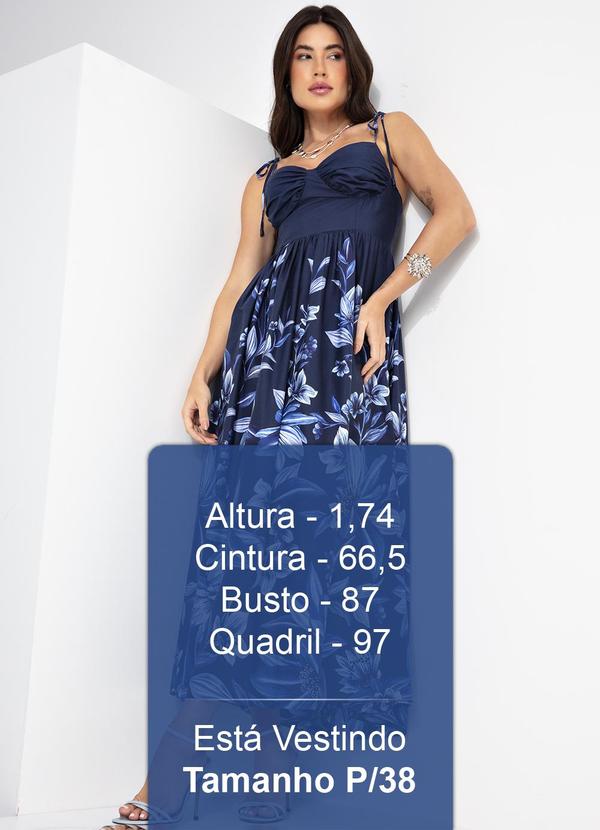 Farm - Vestido Cropped Floral Tati Azul 2