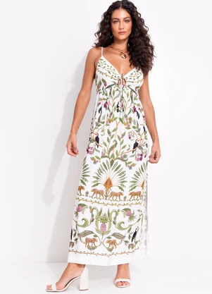 Vestido Cropped Floresta Doce Off White Farm