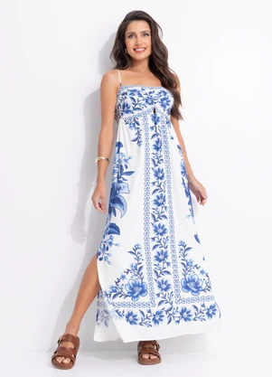 Farm - Vestido Cropped Fruta de Verão Off White - FARM