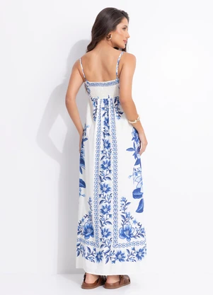 Farm - Vestido Cropped Fruta de Verão Off White - FARM