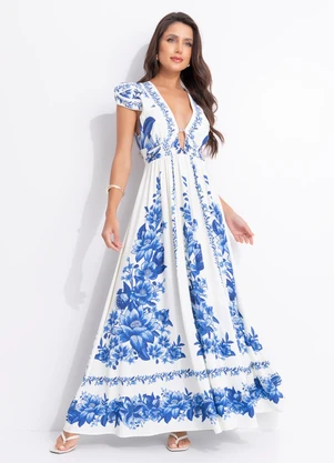 Farm - Vestido Cropped Fruta de Verão Off White - FARM