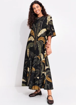 Farm - Vestido Cropped Itacaré Preto - FARM