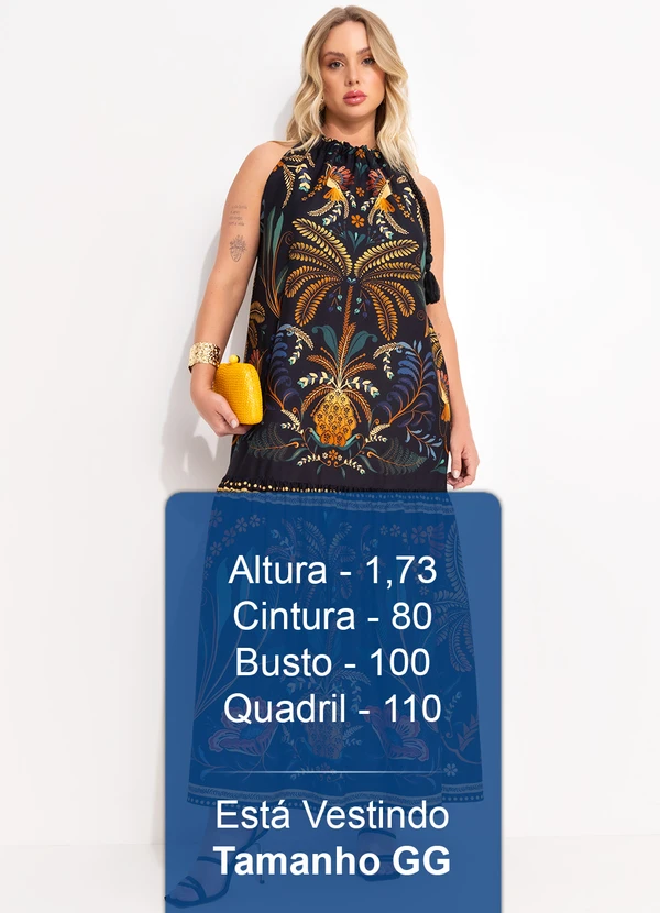 Farm - Vestido Cropped Jardim Classico Preto 12