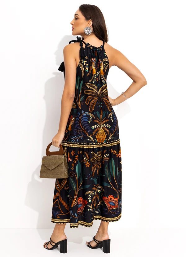 Farm - Vestido Cropped Jardim Classico Preto 8