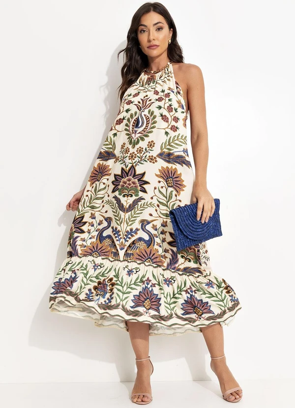 Farm - Vestido Cropped Jardim Maravilhoso Bege 3