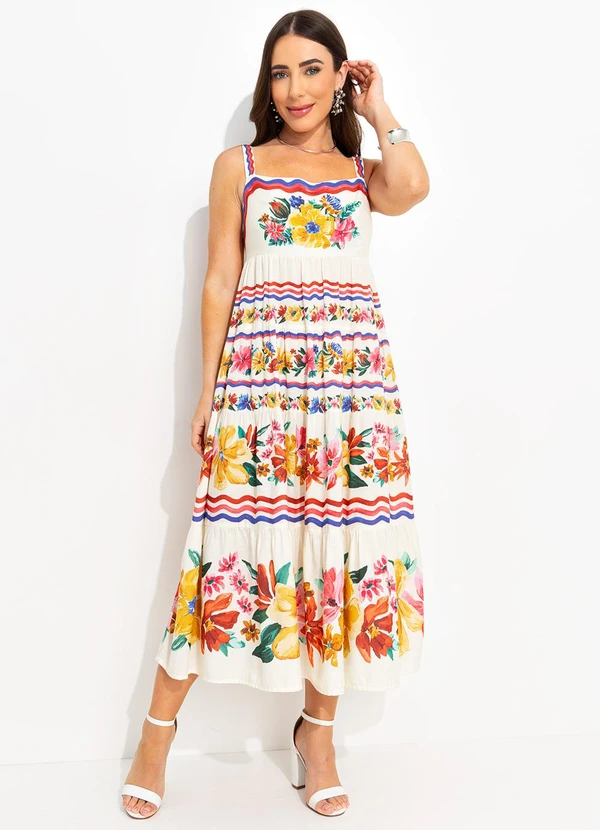 Farm - Vestido Cropped Lenço Floraline Off White 6