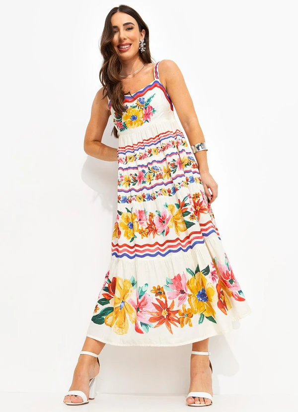 Farm - Vestido Cropped Lenço Floraline Off White 9