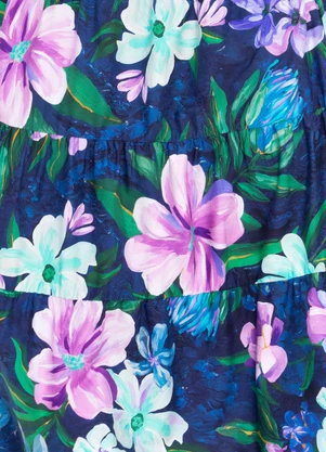 Farm - Vestido Cropped Lineia Azul - FARM