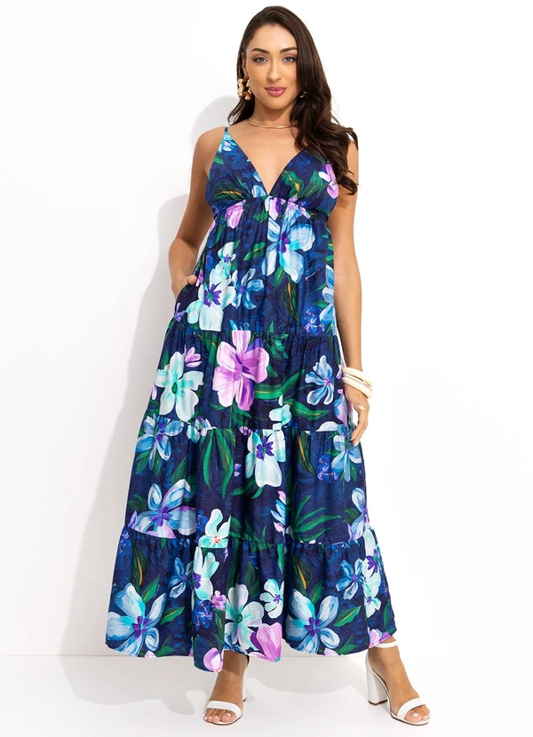 Farm - Vestido Cropped Lineia Azul 3