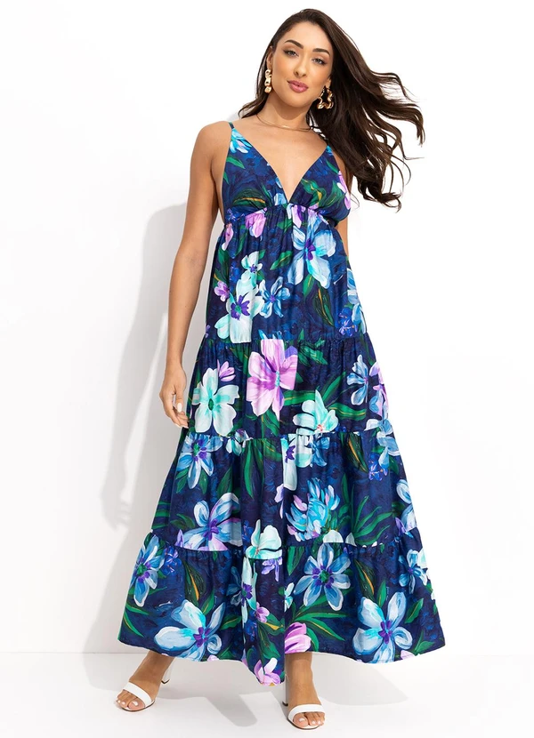 Farm - Vestido Cropped Lineia Azul 7