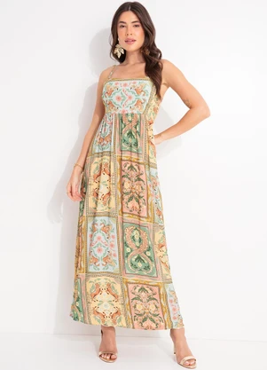 Farm - Vestido Cropped Naipe Animal Amarelo - FARM