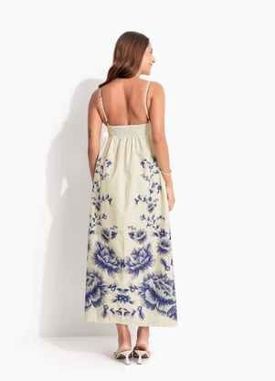 Farm - Vestido Cropped Nara Floral Off White - FARM