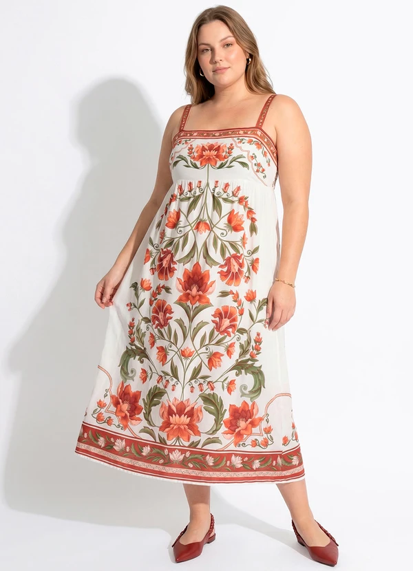 Farm - Vestido Cropped Natalia Bege
