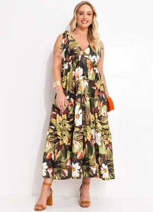 Farm - Vestido Cropped Palma do Norte Verde - FARM