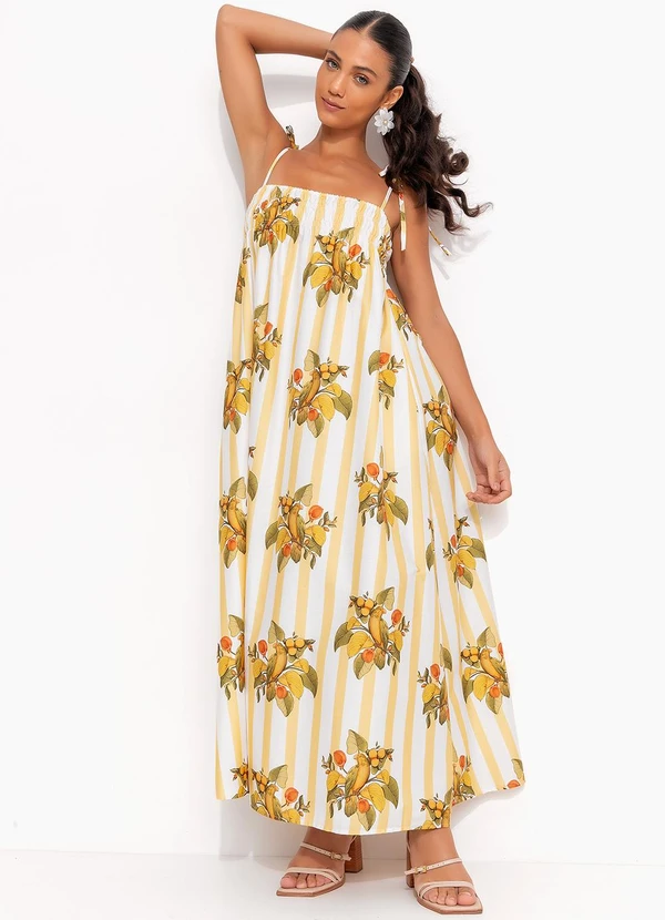 Farm - Vestido Cropped Pássaro Chic Amarelo 3