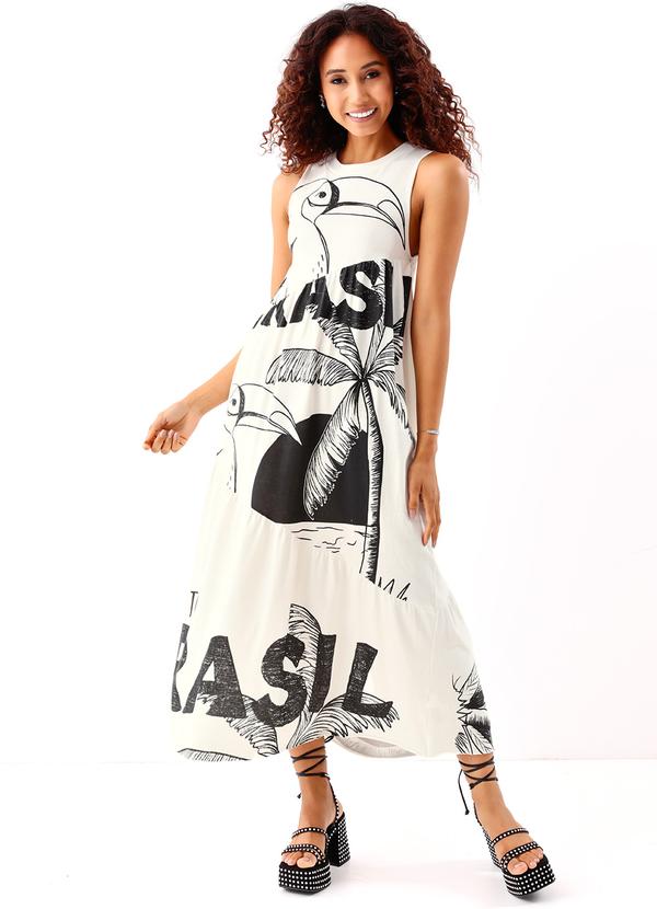 Farm - Vestido Cropped Patch Come To Brasil