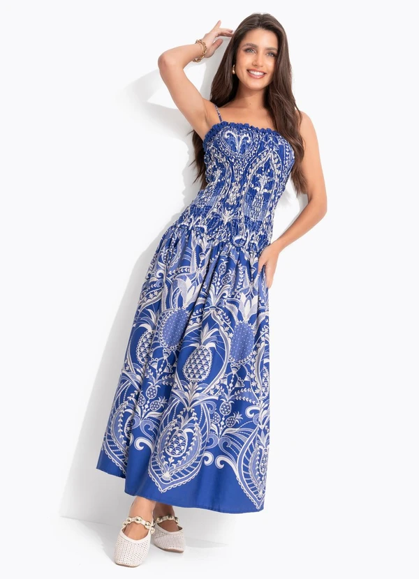 Farm - Vestido Cropped Primor de Abacaxi Azul 3