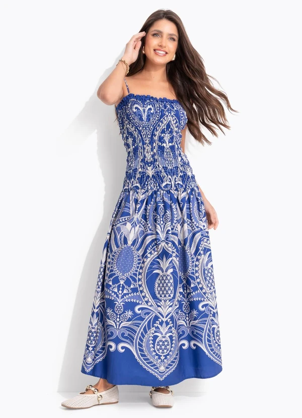 Farm - Vestido Cropped Primor de Abacaxi Azul 4