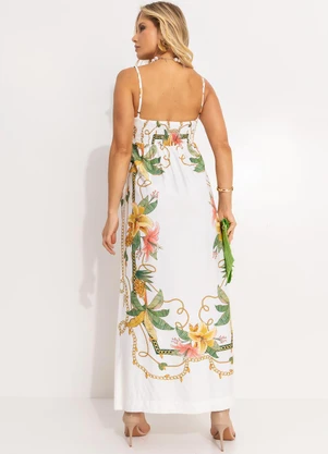 Farm - Vestido Cropped Riqueza Tropical Off White - FARM