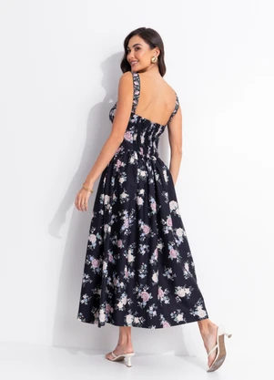 Farm - Vestido Cropped Romance Preto - FARM