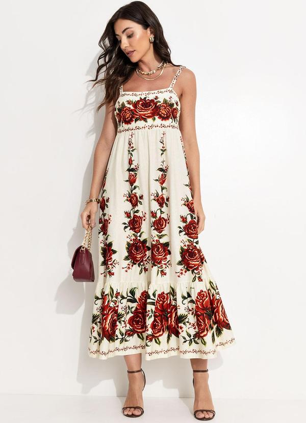 Farm - Vestido Cropped Rosalia Bege