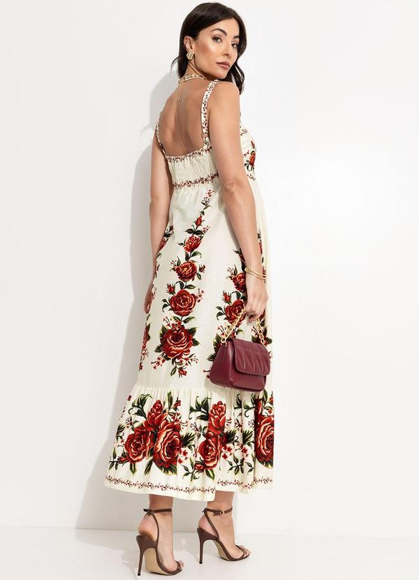 Farm - Vestido Cropped Rosalia Bege 2