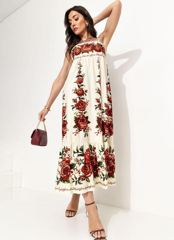 Farm - Vestido Cropped Rosalia Bege 4