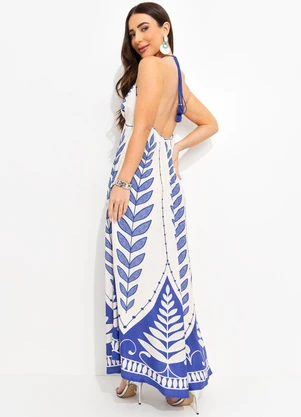 Farm - Vestido Cropped Samambaia Azul - FARM