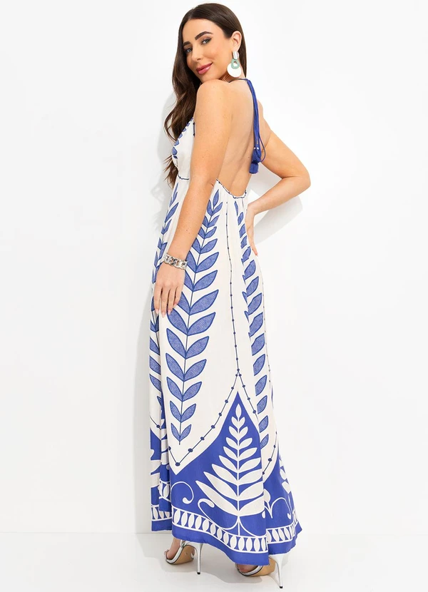 Farm - Vestido Cropped Samambaia Azul 2