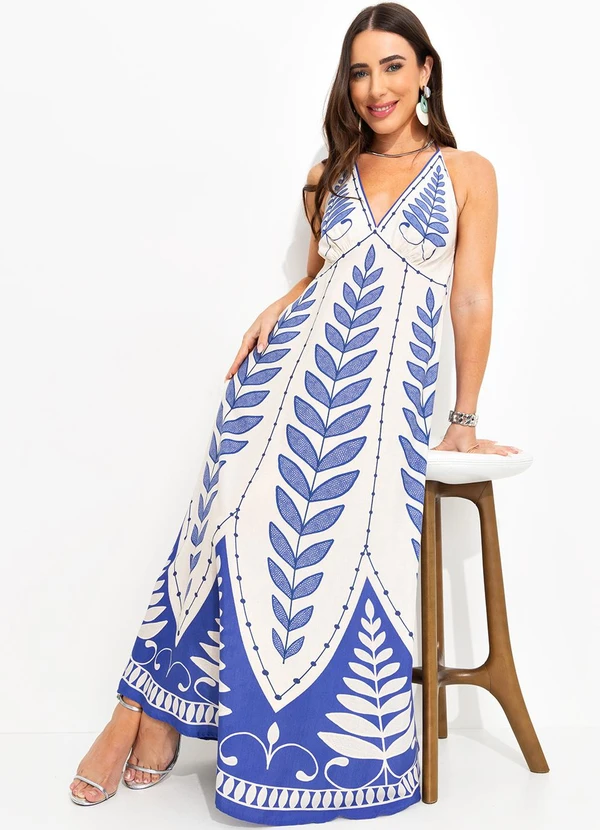 Vestido Cropped Samambaia Azul - Farm