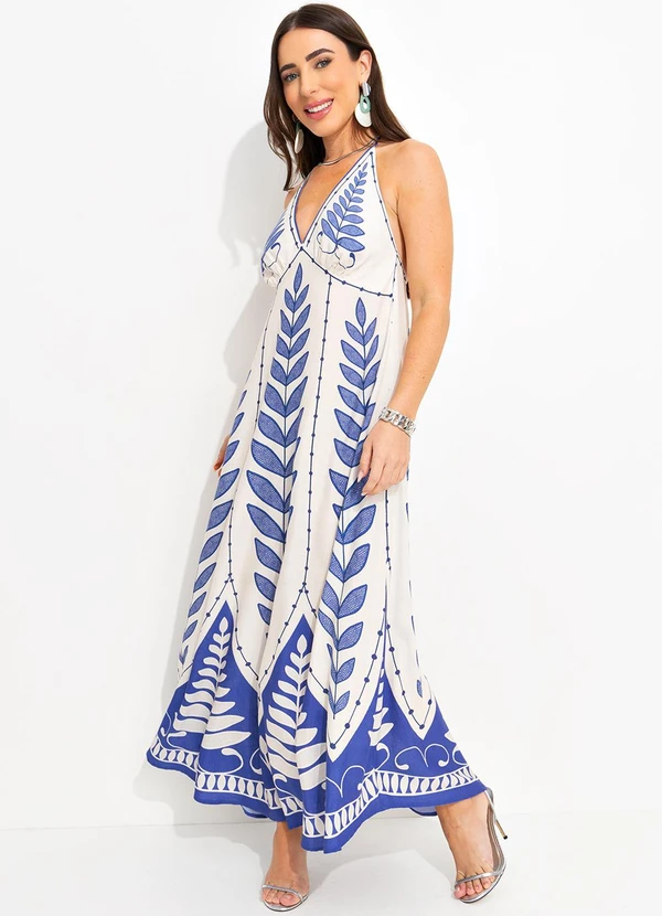 Farm - Vestido Cropped Samambaia Azul 4