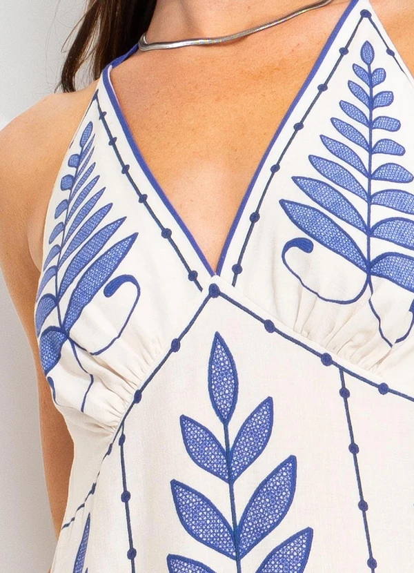 Farm - Vestido Cropped Samambaia Azul 6